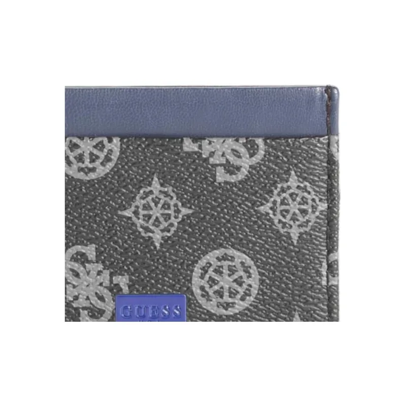 GUESS Artificial Leather Card Holder Men's Black & Blue-3