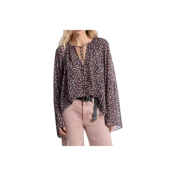 MICHAEL KORS Floral Georgette Flared Sleeve Blouse