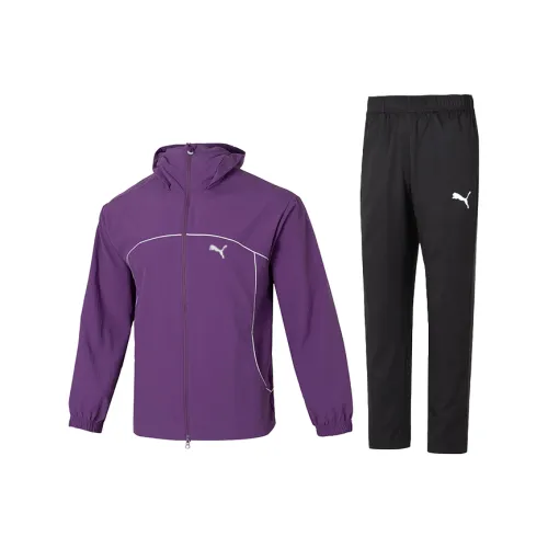 PUMA Casual Sportswear Men Set Purple Jacket+Black Pants