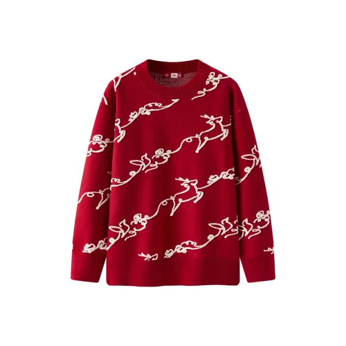 SEM/R x ZHANGRENHUAFEIYI LIANMINGKUAN Knitwear Women's Red/White Adjustable