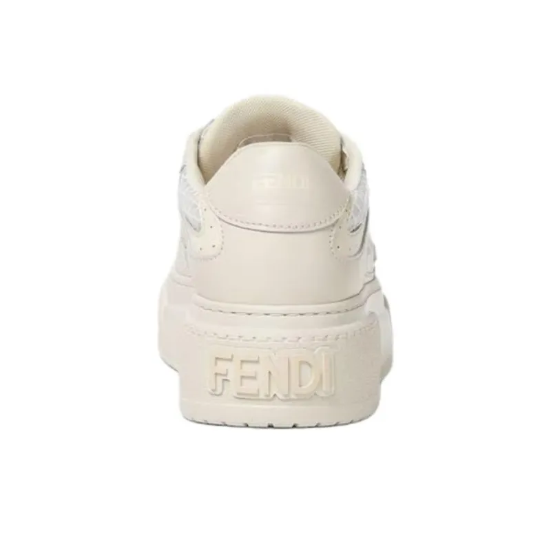 FENDI Match Low Top Skateboard Shoes Women's Beige-4