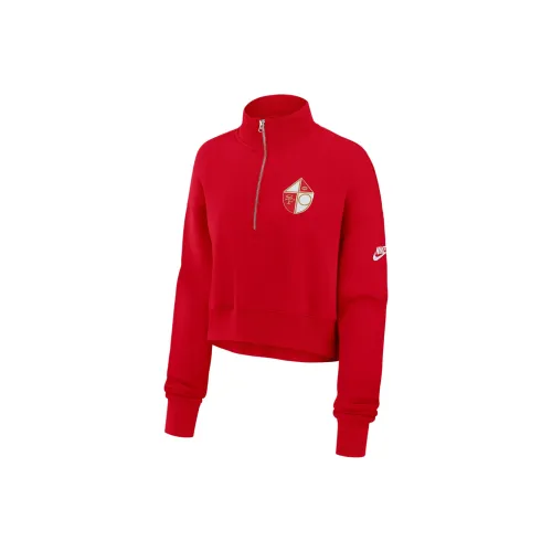 Nike San Francisco 49ers Rewind Phoenix Women's Nike Nfl Cropped 1/4 Zip Crew