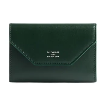 Balenciaga Smooth Calf Leather Key Pouch Women's Dark Green