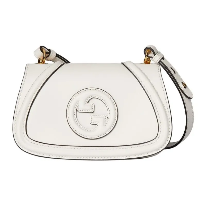 GUCCI Leather Shoulder Bag Mini Women's White-0