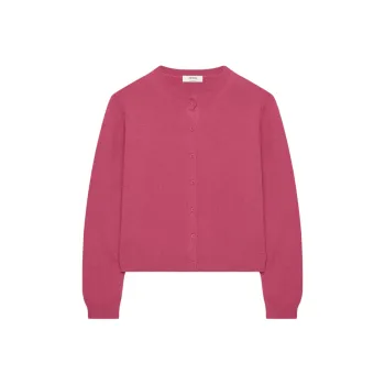 ARITZIA Cashmere Bare Cashmere Crew Cardigan Cashmere Sweater Women's Dark Rose/Dark Rose