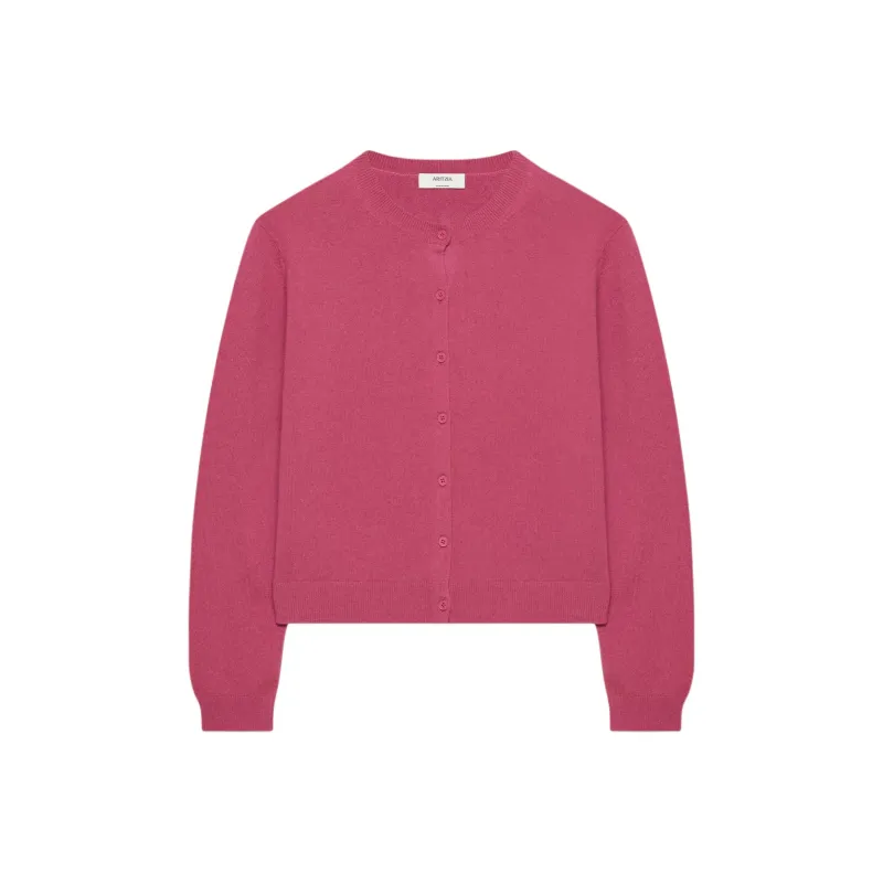ARITZIA Cashmere Bare Cashmere Crew Cardigan Cashmere Sweater Women's Dark Rose/Dark Rose-0