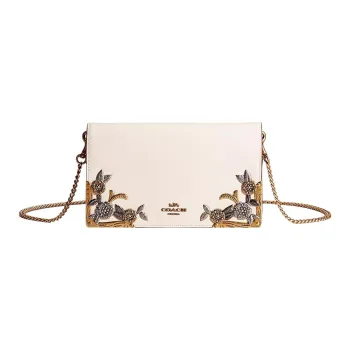 COACH Callie Glove Tanning Crossbody Bag Shoulder Bag Women's Brass & Chalk White
