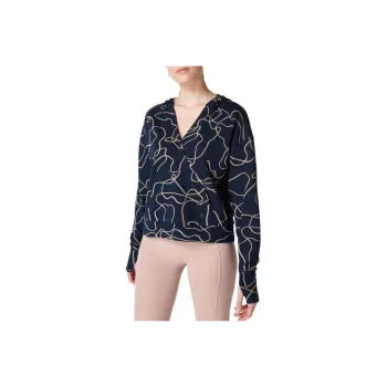 Sweaty Betty Sweatshirt Women's Blue Background With Lines Print