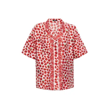 VERSACE Floral Printed Short Sleeved Shirt