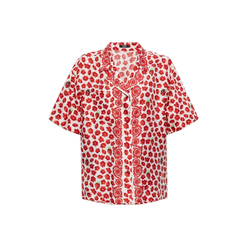 VERSACE Floral Printed Short Sleeved Shirt-0