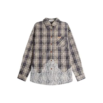 UNIFREE Shirt Women's Navy Blue Plaid