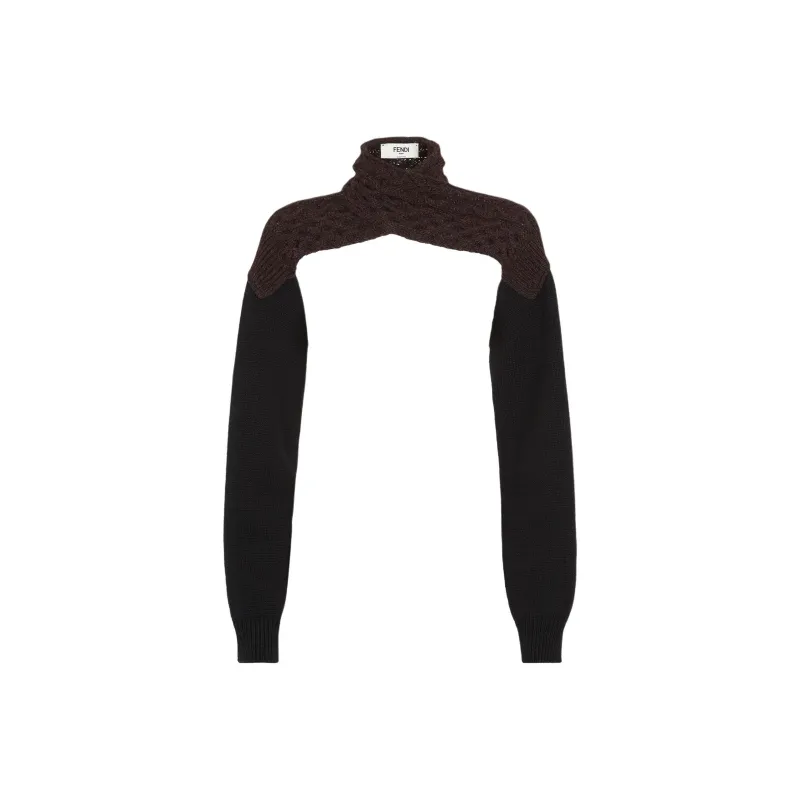 FENDI High Collar Wrapped Over Shrug-0