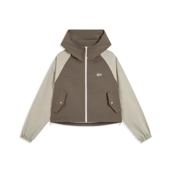 XTEP Knitted Fabric Jackets & Coats Mulberry Brown/Frosty Grey Women's
