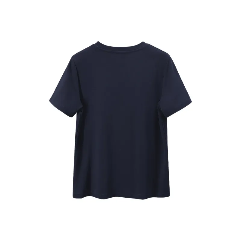 Cypress House Set in Sleeve T Shirt Women's Navy Blue-1