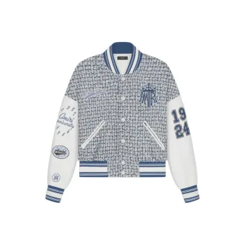 AMIRI Boucle Varsity Jacket Jackets & Coats Women's Blue