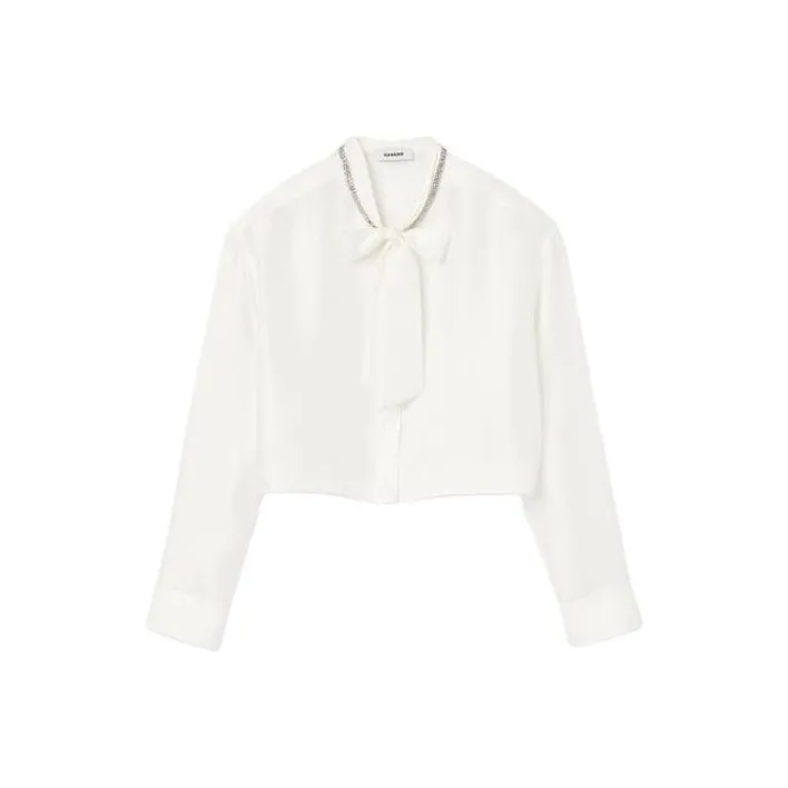 Sandro Pussy bow Collar Silk Blouse-0