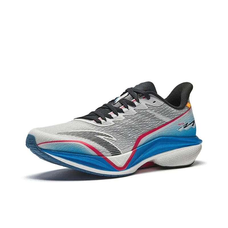 Anta MACH 5.0 Anti Slip Wear Resistant Low Top Casual Running Shoes Men's Gray Black Blue-1