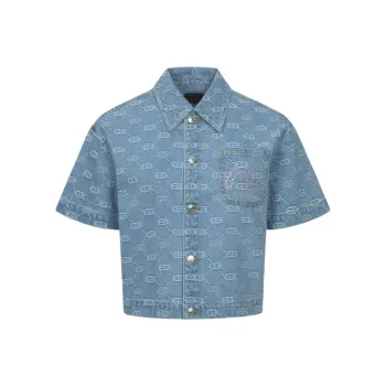 EVISU Shirts Women's Denim Blue All Over Print