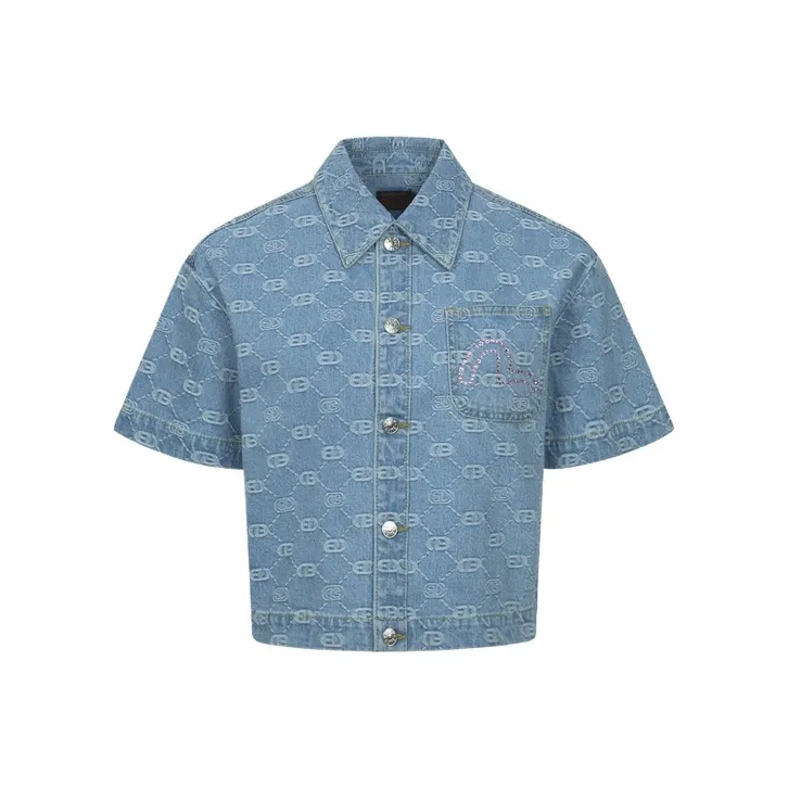 EVISU Shirts Women's Denim Blue All Over Print-0