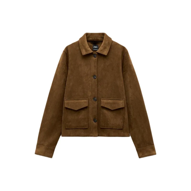 ZARA Jackets & Coats Women's Brown-0