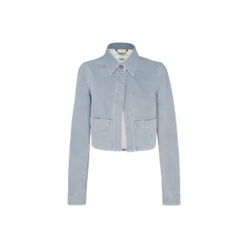 FENDI Logo Detailed Denim Jacket