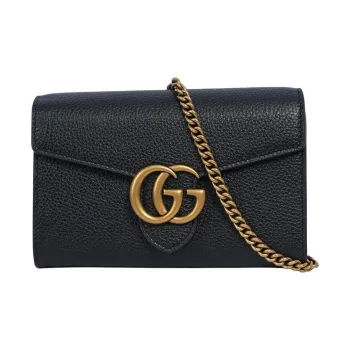 GUCCI Woc Cow Leather Shoulder Bag Regular Women's Black