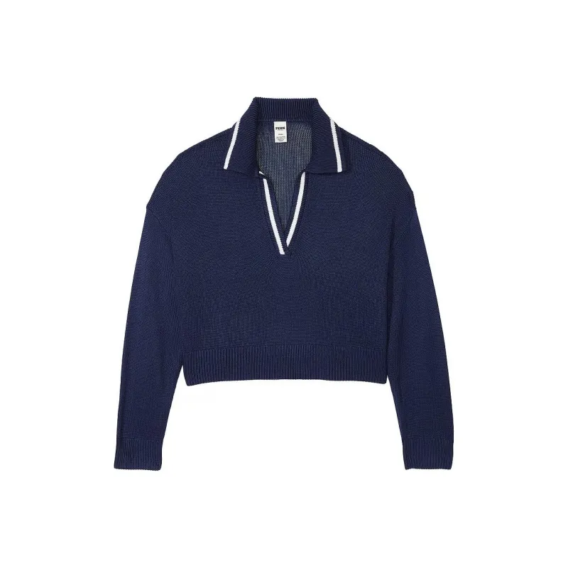 Victoria's Secret Polo Shirt Women's Marine Blue-0