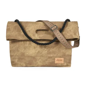 Jeep PU Crossbody Bag, Shoulder Bag Unisex Khaki