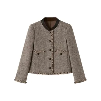 SHUXI Jackets Coats Women's Buckskin Color