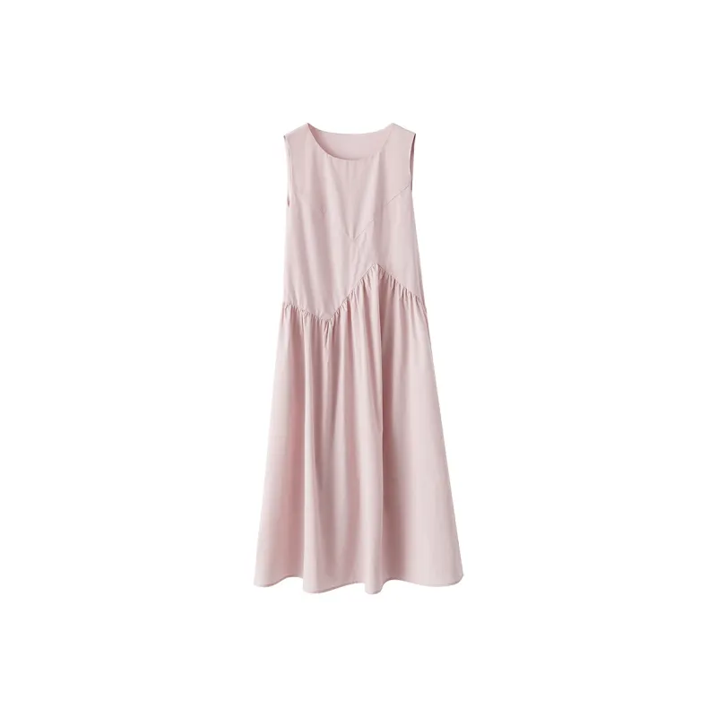 XIMENG Sleeveless Dress Women's Pink-3
