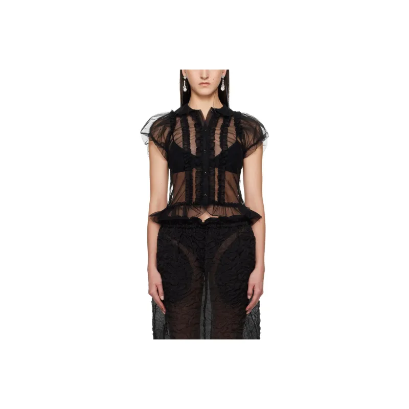 SIMONE ROCHA Ruffled Sheer Blouse-0