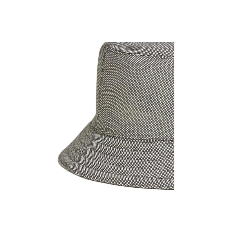 HERMES Canvas, Calfskin, Linen, Palladium Plated, Cotton Elastane Bucket Hats Men's Gray-2