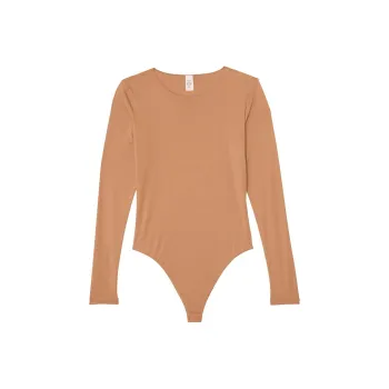 Victoria's Secret FeatherSoft™ BODYWEAR Long-Sleeve Bodysuit/TOFFEE Bodysuits Women's Milk Candy