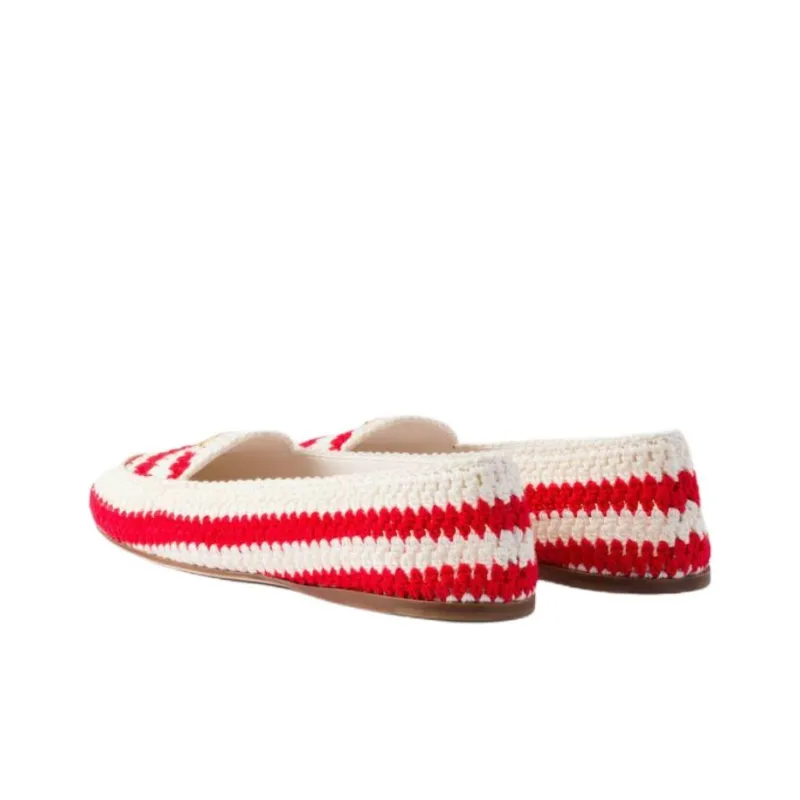PRADA Mocassini Casual Single Shoes Women's Red-3