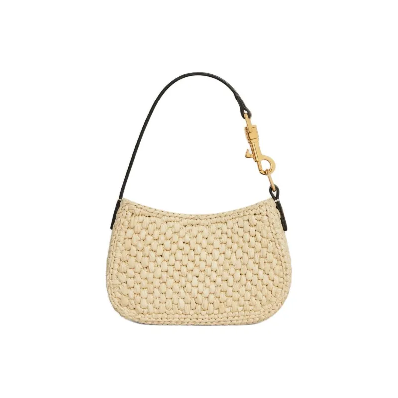 CELINE Raffia Shoulder Bag Women's Natural & Tan-2