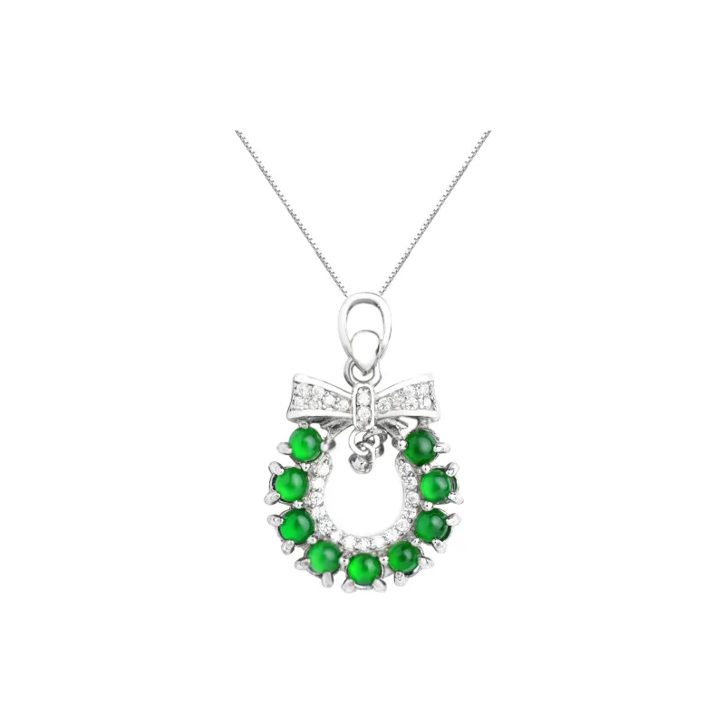 Clear Snow Ice Glutinous Jadeite Necklaces Unisex-0