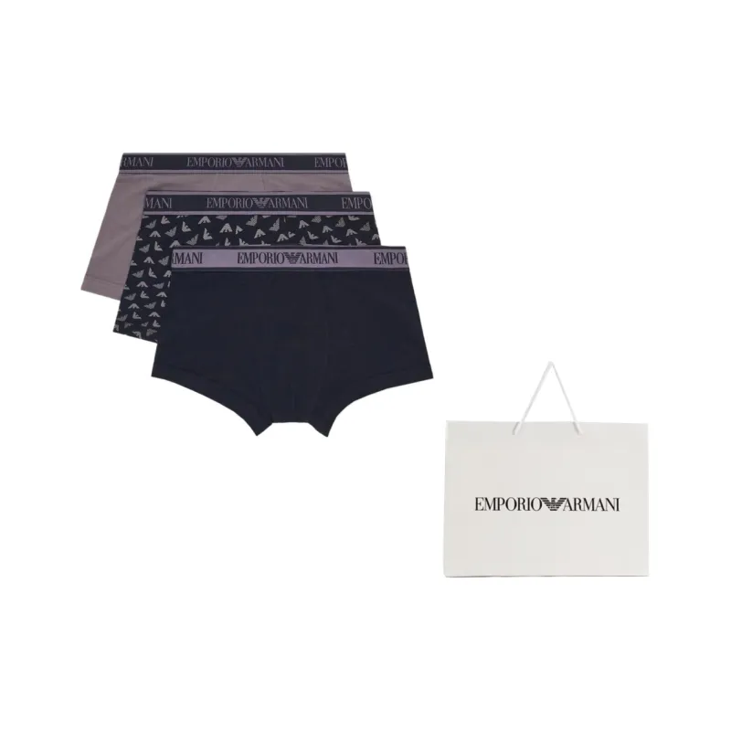 EMPORIO ARMANI Three pack Of Boxer Briefs With Core Logo Waistband-2