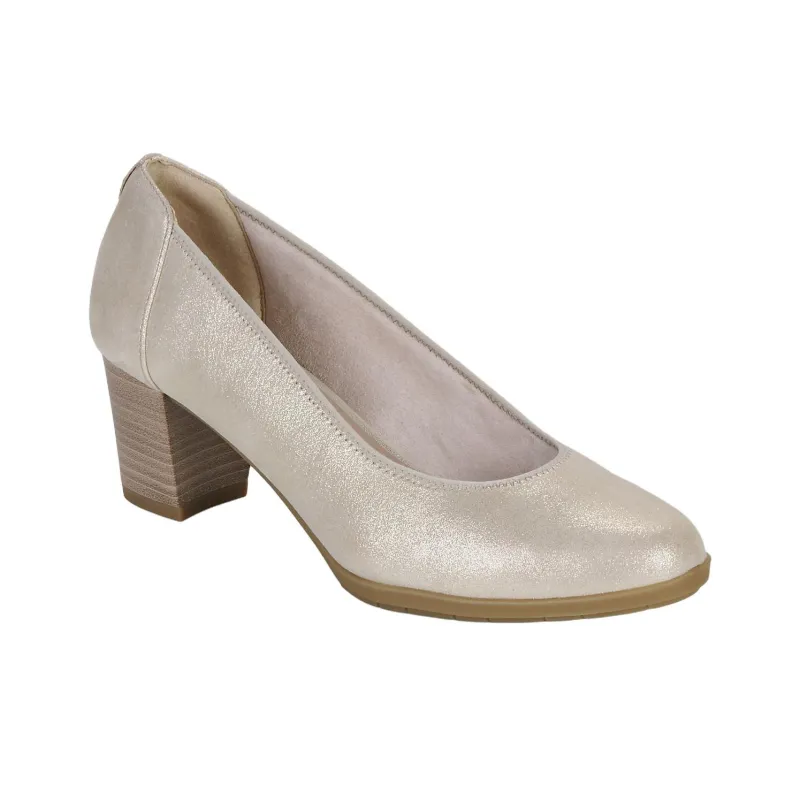Tamaris Chunky Heel High Heels 6cm Women's Gold-3