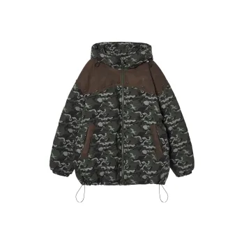 I'M ONE Camouflage Hooded Loose Fit Down Jacket Unisex Camouflage