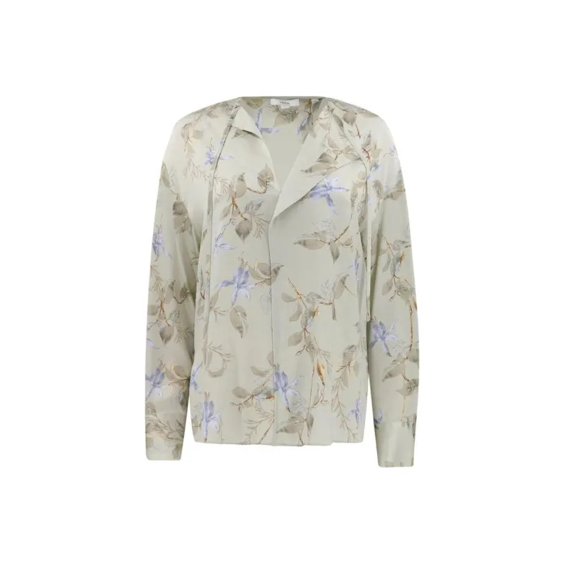 VINCE Bellflower Silk Blouse-0