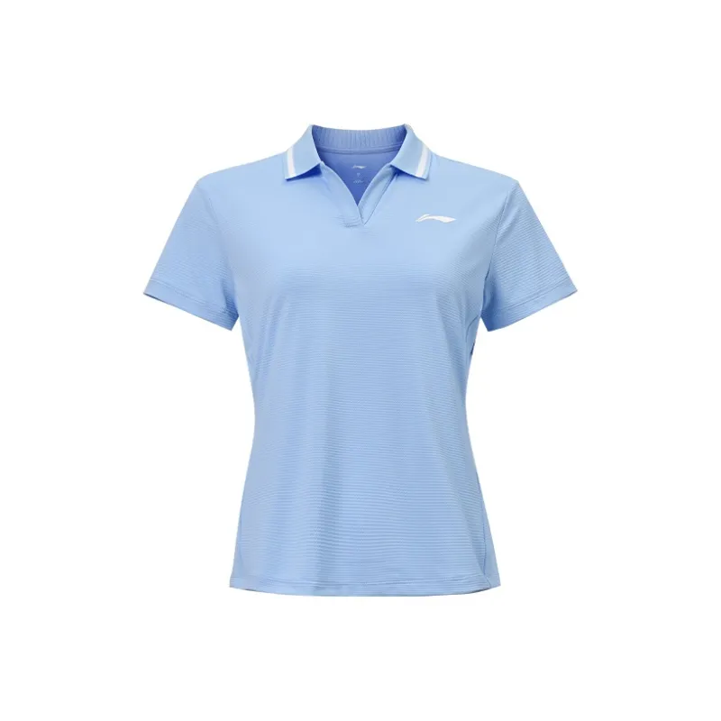 LiNing Tennis Series Polo Shirt Women's Snow Blue-0