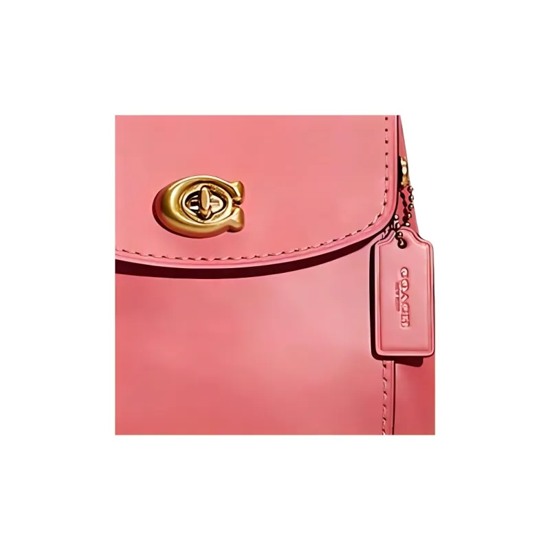COACH Parker Leather Shoulder Bag, Crossbody Bag, Backpack Small Size Women's Brass/Multicolor Paper Shred Pink-3