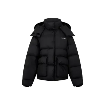 OFF WHITE Peach Ny Arrow Over Down Puffer Coat Black/White