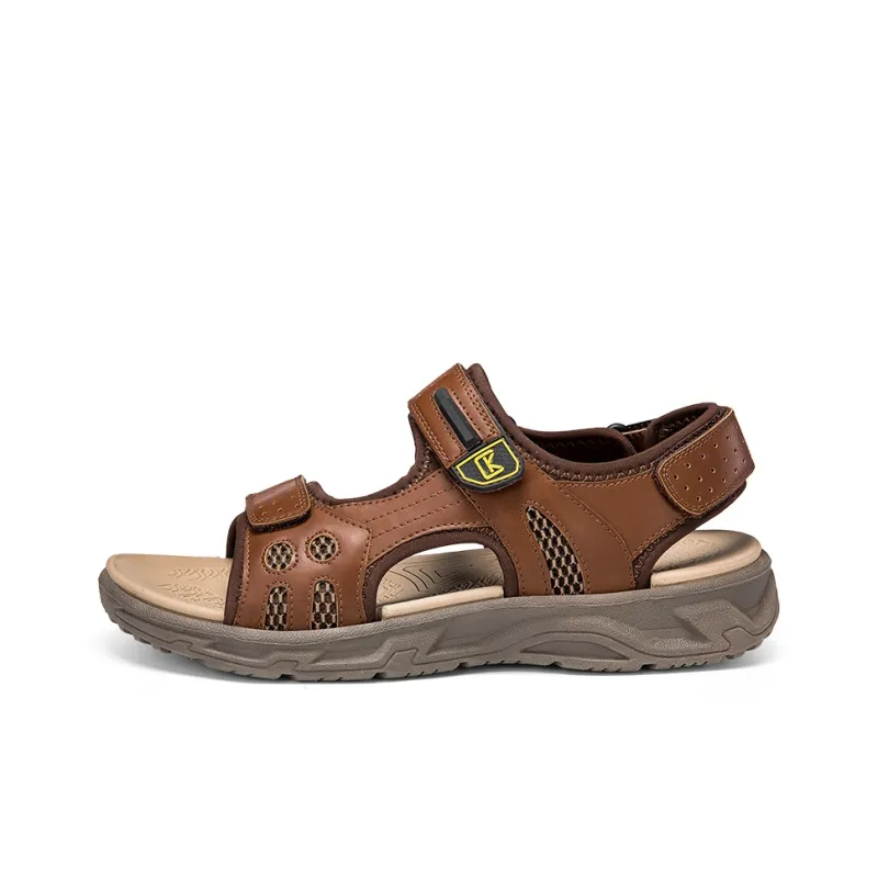 CKVUSAMG Beach Sandals Men Light Brown/Dark Brown-5