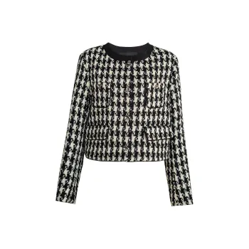 ROEYSHOUSE Jackets & Coats Women's Black White Plaid