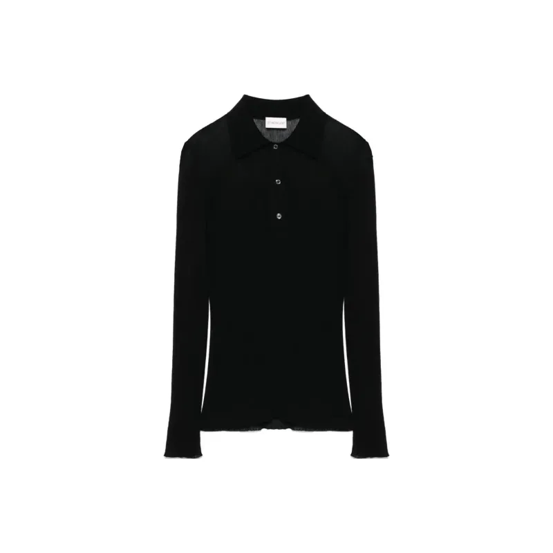 Moncler Fine ribbed Polo Top-0