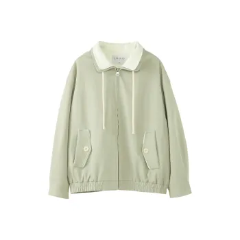 Fstudio Korean Style Color Block Early Spring Petite Commute Jackets & Coats Women's Green