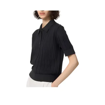 UNIQLO Comptoir Des Cotonniers Collaboration SS25 Polo Shirt Women's Black