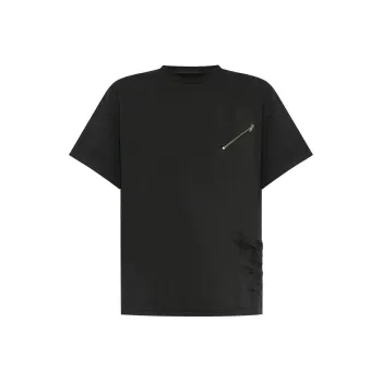 MM6 Maison Margiela Zip Detailed Distressed T Shirt