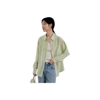 WHITEALLUSION Shirt Women's Ethereal Grass Green